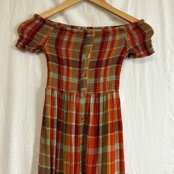 UO Urban Outfitters‎ Monica Red Check Midi Dress Size Small EUC - Picture 5 of 12